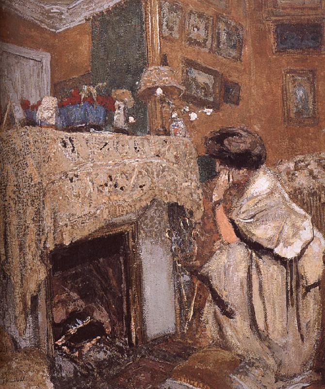 Edouard Vuillard The fireplace black s wife china oil painting image